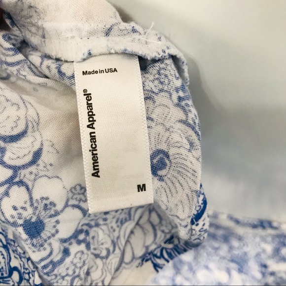 American Apparel Blue White Floral Top & Skirt Set - Picture 7 of 8